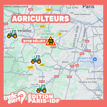Actions des agriculteurs sur la N118 en Île-de-France