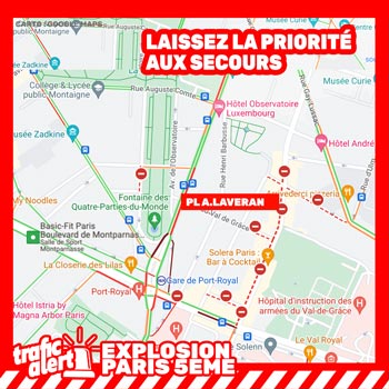 Explosion secteur Val de Grâce à Paris 5ème