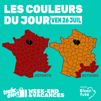 Bison Futé change la couleur en Île-de-France pour le 26 juillet